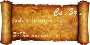 Csór Szabina névjegykártya